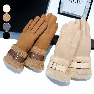 여성 뽀글이 벨트 기모 장갑 여자 허리띠 양모 패션 액세서리 방한 의류 겨울 용품 스타일