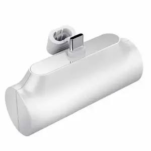 보조배터리 휴대폰충전 충전 밧데리 충전용 일체형 5000화이트