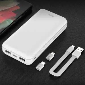 보조배터리 휴대폰충전 휴대폰 충전기 휴대용밧데리 20000mah 화이트