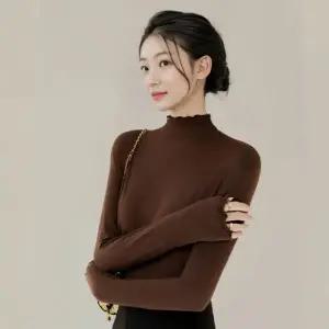 여자 피치기모 반목티 긴팔 티셔츠 목티 반폴라티