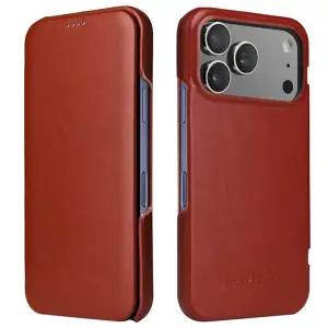 아이폰17 17에어 17프로 17프로맥스 천연 소가죽 플립 핸드폰 케이스