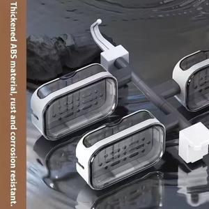 회전식 비누 받침대, 홀더, 절약형, 자동 배수 스펀지 벽걸이형 샴푸 바 샤워실/욕실용