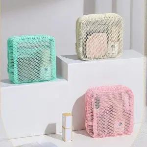 메쉬 사각 파우치 물빠짐 세면도구 여