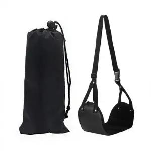 (색상 발해먹+보관가방 블랙)책상 침대 쇼파 기차 비행기 발거치대 해먹 가방 SET