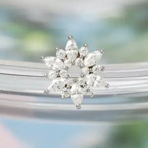 [라울스톤] 눈꽃 큐빅 써지컬 스틸 패션 피어싱