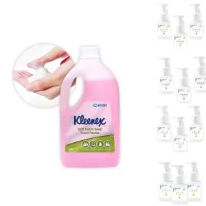 크리넥스 소프트 폼 솝 스윗파우더향 1.95 1개/말랑이/버블/거품/워시/말통/비누/리필/핸드/위시/용량