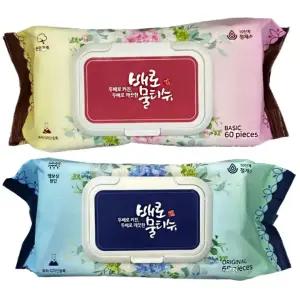 물티슈캡형 다용도 두꺼운 얇은 순면 부드러운 배로 60매 대형 플레인