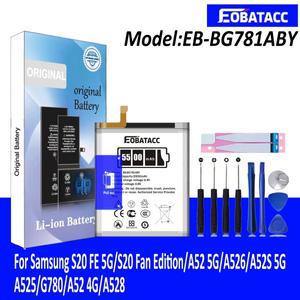 EOATABACC 삼성호환 갤럭시 호환 S20 FE 5G SM-G781 A52 SM-A526/DS 배터리 도구 용 새 EB-BG781ABY 5500mA