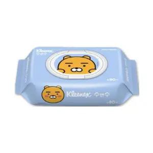 크리넥스 카카오프렌즈 물티슈 캡형80매 라이언/손/아기/신생아/두꺼운/일회용/피부/안심/저자극/병원/학교