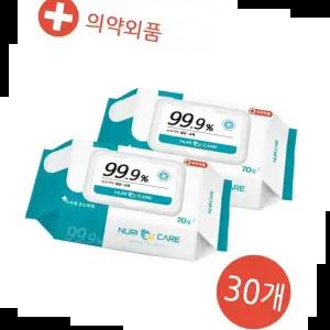 소독티슈 의약외품 누리케어 손소독물티슈 70매 30개
