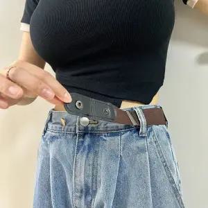 [콩심팥심]버클없는 노버클 탄성 프리 벨트 브라운