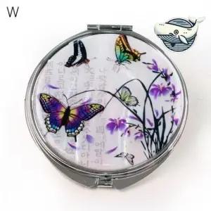 우아한 나비 자개 손거울 화려한 꽃무늬 WFHA5SD
