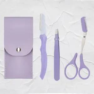 WL 정밀 눈썹 가위 세트 휴대용 트위저 핀셋 3종 WFLMXDX