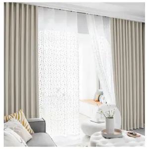 지나송 사계절 암막 커튼 세이지 슈퍼특대형 웜그레이