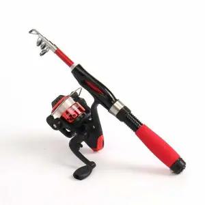 초보자용 낚시 루어 릴 낚싯대 레드 색상