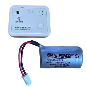 338번 신우전자 ND-400C 가스누설경보기용 배터리 3V1600mAh / CO 일산화탄소 감지기 건전지/그린파워 순정품