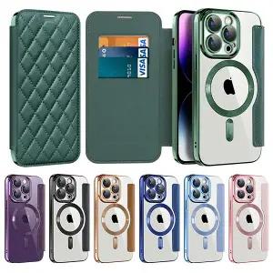 아이폰14 14플러스 14프로 14프로맥스 풀커버 맥세이프 퀄팅 카드 수납 지갑 가죽 핸드폰 케이스