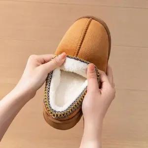 [라일리] Rly 여성 빅사이즈 골덴 플랫폼 털 슬리퍼