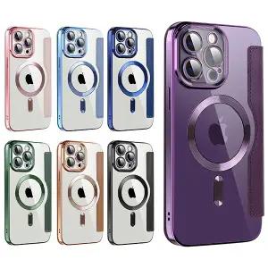 아이폰13 13프로 13프로맥스 풀커버 맥세이프 클리어백 카드수납 가죽 플립커버 핸드폰 케이스