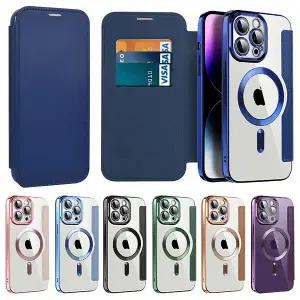 아이폰15 15플러스 15프로 15프로맥스 풀커버 맥세이프 클리어백 카드수납 가죽 플립커버 핸드폰 케이스