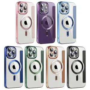 아이폰12 12프로 12프로맥스 풀커버 맥세이프 클리어백 카드수납 가죽 플립커버 핸드폰 케이스