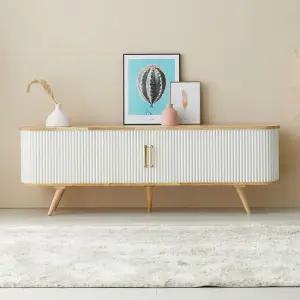 네오 햅번 고무나무 원목 템바보드 도어 거실장 NES869