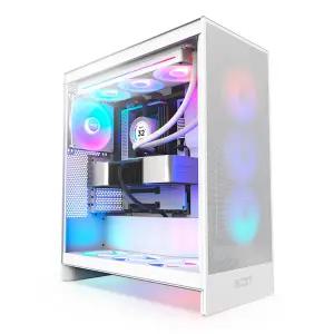 NZXT H7 Flow RGB V2 미드 타워 ATX 에어플로우 PC 케이스 (화이트)