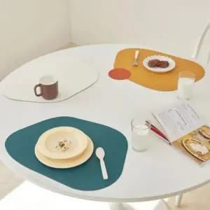 스톤 컬러 양면 인조가죽 식탁 테이블 다용도 커버