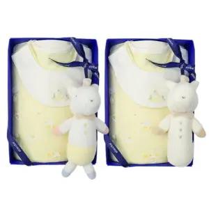 [갤러리아] (쌍둥이출산,백일,우주복)두기코튼모달우주복두벌+말딸랑이두개세트(A11-10616SET)