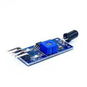 LM393 4 핀 IR 불꽃 감지 센서 모듈 화재 감지기 Arduino Diy Kit 용 적외선 수신기 모듈