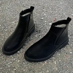 남자 데일리 겨울 기모 첼시 슈즈 발목 지퍼 부츠