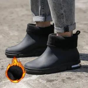 EA 남성 방한 레인부츠 기모 에어 방수 블랙