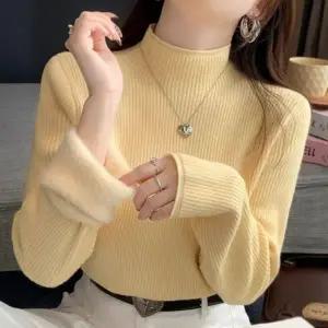 6컬러 모던 반폴라 무지 이너 골지 슬림 기모티셔츠