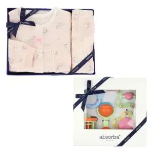 [갤러리아] (26신상,말띠,출산,백일,돌)하느코튼모달내의+딸랑이5종세트(A1A-14383)