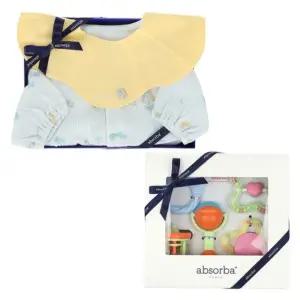 [갤러리아] (압소바말띠,출산,백일,)룽스요루바디슈트+딸랑이5종세트(A11-12632)