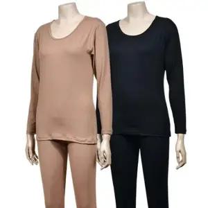 부드럽고 포근한 여성 바디라인 핏 기모 내의 세트 여성내복세트