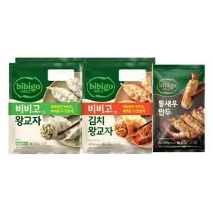 CJ 비비고 왕교자 455g x2개+김치왕교자 420g x2개+통새우만두 200g x1개