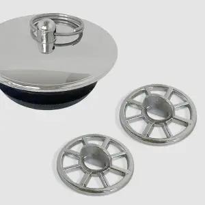 국산생산 (크롬 욕조마개 1개 + 크롬 욕조망35mm 2개) (WFHKBZZ)