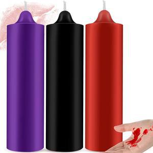 티산시 3개 대형 홈 웨딩 물방울 양초, 저온 데코, 장식 왁스 - 센터피스용 양초 안전 디너 & 로맨틱 저온