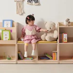 [비앙스] 하이드웰 자작원목 벤치책장 800 유아책장 교구장