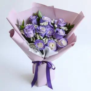로맨틱 퍼플 생화꽃다발