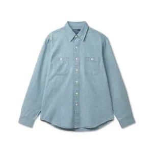 [폴로 랄프 로렌]POLO RALPH LAUREN YACHT CLUB샴브레이 롱슬리브 셔츠-블루 MNPOWOV16823756-400 896836