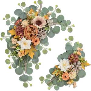 결혼식 사인을 위한 오두지 인공 웨딩 아치 플라워 결혼 환영식 2종 세트 가짜 꽃 스웨그 연회 및 피로연