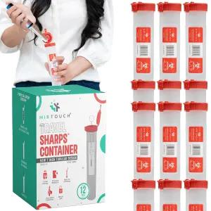 여행용 샤프 - 오토펜 바늘 주사기용 일회용 용기 잠금 뚜껑이 있는 휴대용 소형 펑크 방지 이동식 폐기