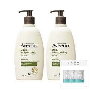 아비노 데일리모이스쳐라이징 로션 354ml, 2개+증정(뉴트로지나 아크네 폼 10g, 1개)