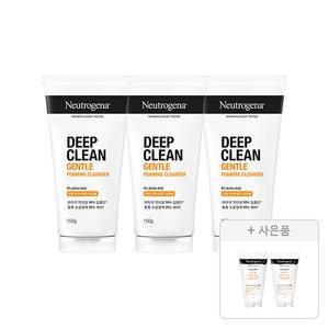 뉴트로지나 NEW 딥클린 젠틀 포밍 클렌저 150g, 3개 + 증정(아크네 폼 10g, 2개)