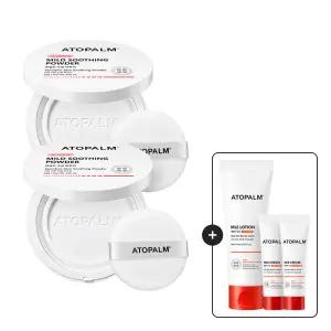 아토팜 마일드 수딩 파우더 23g 2개 GIFT)엠엘이로션60ml+크림8ml*2