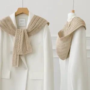 니트 머플러 겸용 후드모자 따뜻한 겨울 방한모 일체형 넥워머 목도리 LAPFA592