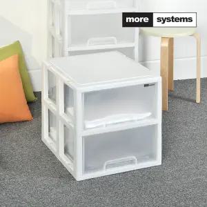 클래식 2단 플라스틱 서랍장 수납정리함 반투명서랍