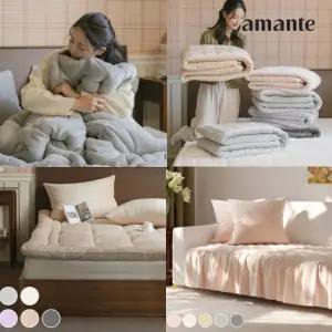 따뜻한 겨울침구 플란넬 극세사 차렵이불 침대패드 토퍼 베개